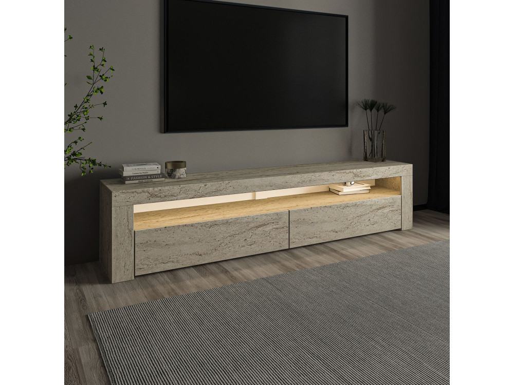 Houten TV-meubel "Bati" - 150 x 36 x 46 cm - Travertin