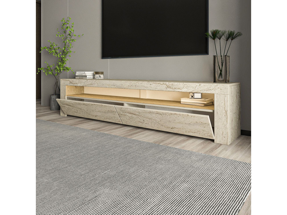 Houten TV-meubel "Bati" - 150 x 36 x 46 cm - Travertin