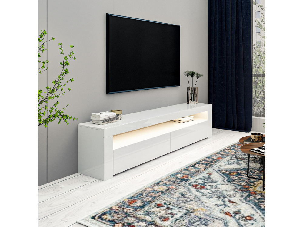 Houten TV-meubel "Bati" - 150 x 36 x 46 cm - Wit