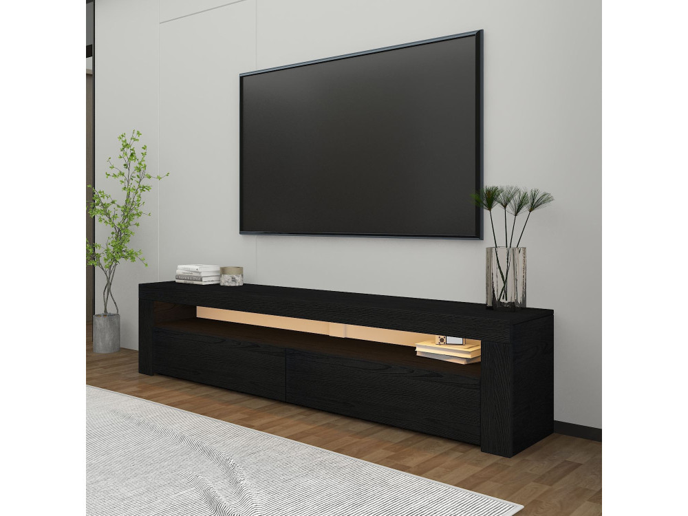 Houten TV-meubel "Bati" - 150 x 36 x 46 cm - Zwart