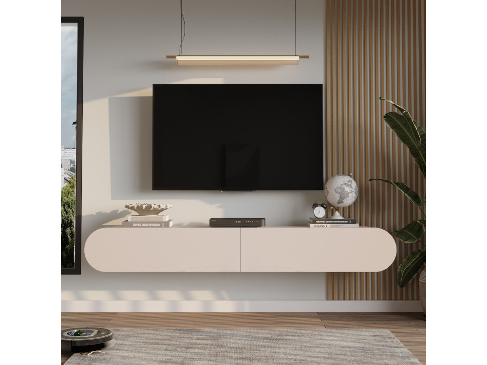 Houten TV-meubel "LUM1" - 180 x 31 x 29 cm - Crème