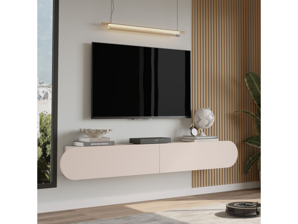 Houten TV-meubel "LUM1" - 180 x 31 x 29 cm - Crème