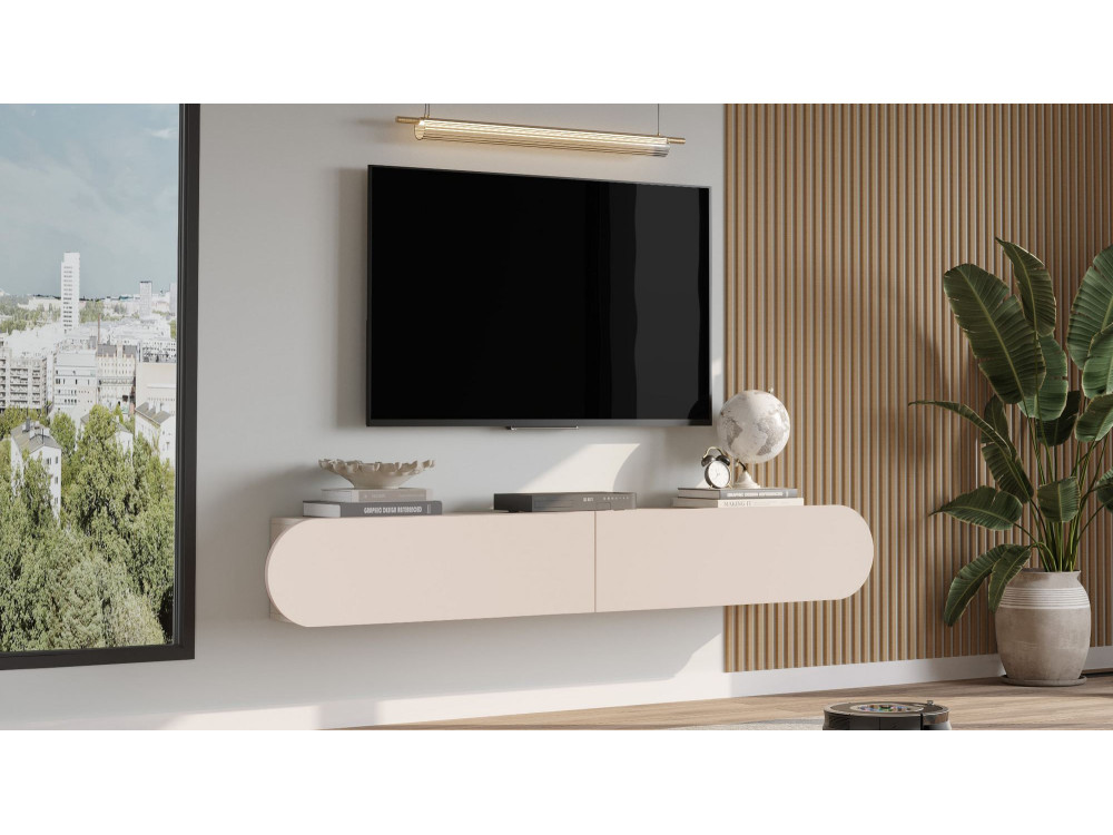 Houten TV-meubel "LUM1" - 180 x 31 x 29 cm - Crème