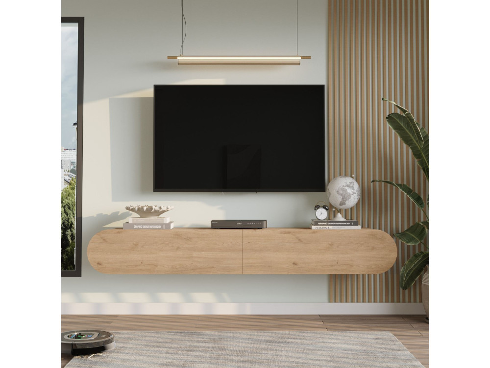 Houten TV-standaard LUM1 - 180 x 31 x 29 cm - Beige