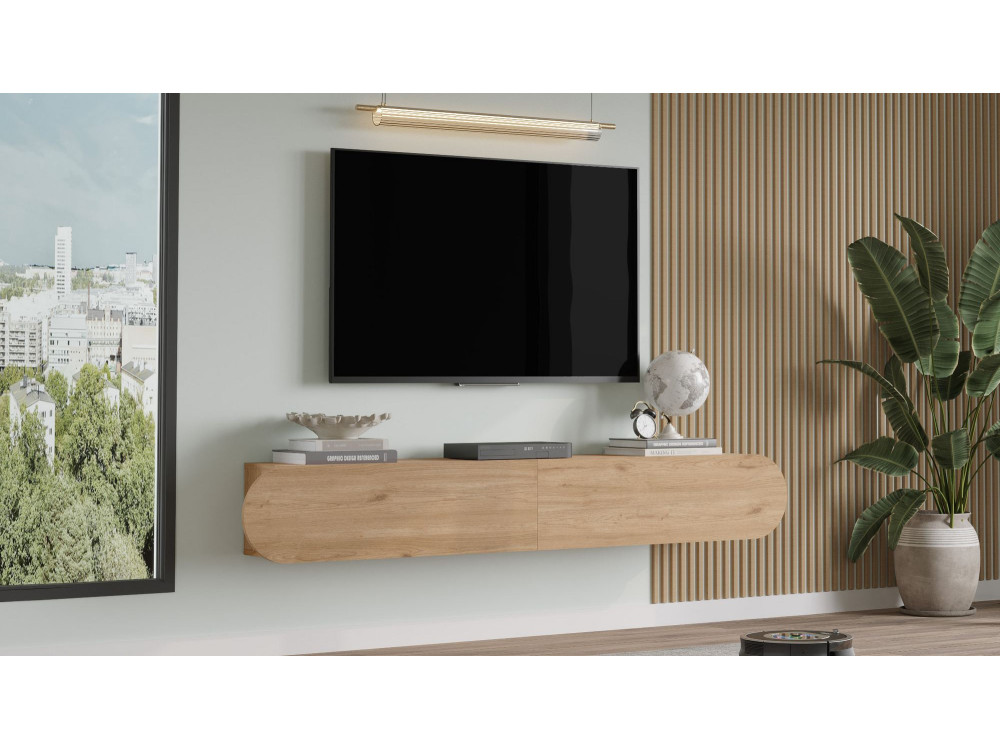 Houten TV-standaard LUM1 - 180 x 31 x 29 cm - Beige