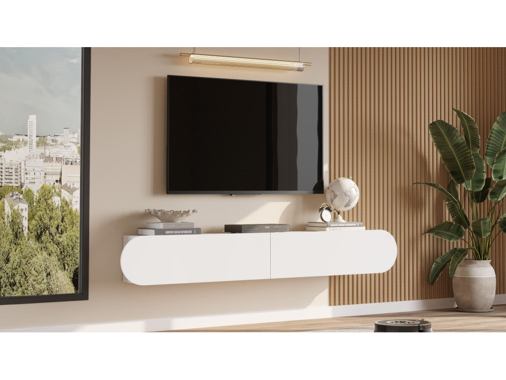 Houten TV-standaard LUM1 - 180 x 31 x 29 cm - Wit
