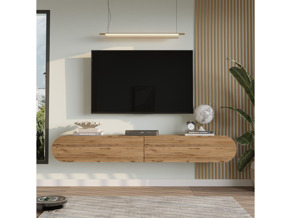 LUM1" houten TV-standaard - 180 x 31 x 29 cm - Bruin