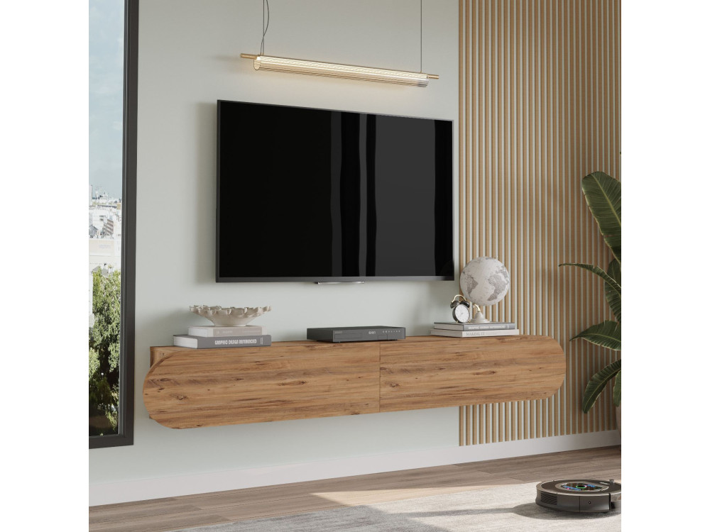 LUM1" houten TV-standaard - 180 x 31 x 29 cm - Bruin