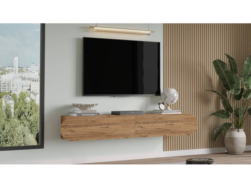 LUM1" houten TV-standaard - 180 x 31 x 29 cm - Bruin