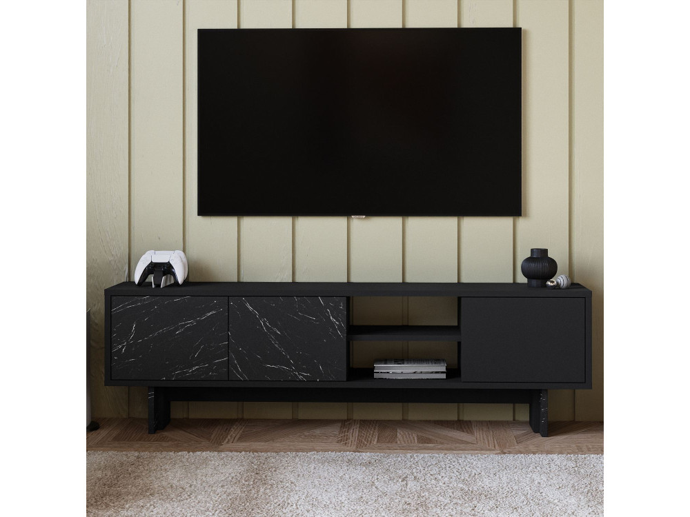 Houten TV-meubel "Ravello" - 150 x 30 x 45 cm - Zwart