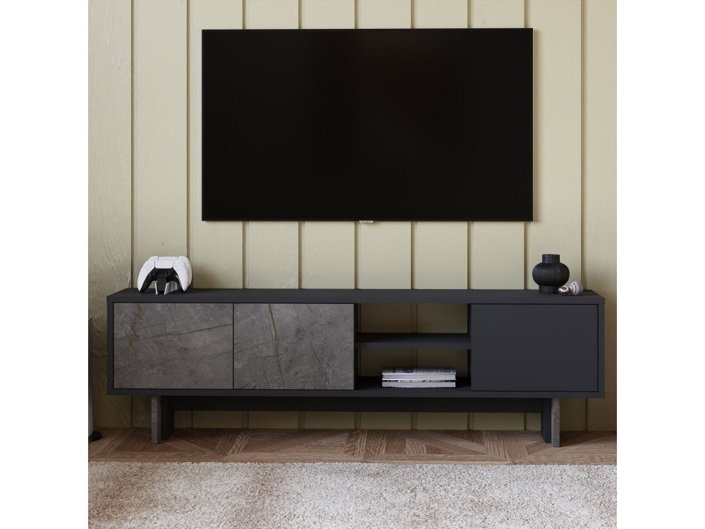 Houten TV-meubel "Ravello" - 150 x 30 x 45 cm - Antracietgrijs