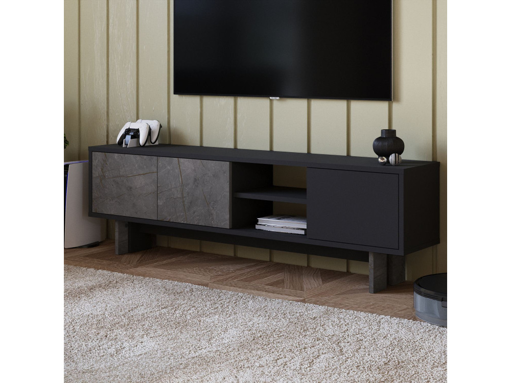Houten TV-meubel "Ravello" - 150 x 30 x 45 cm - Antracietgrijs