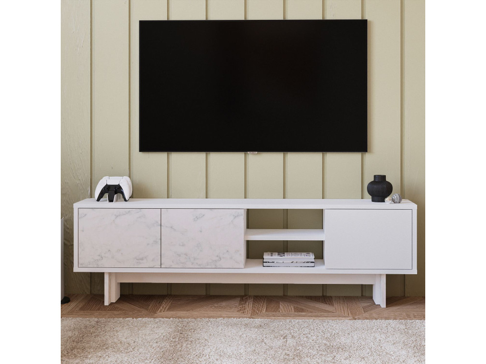 Houten TV-meubel "Ravello" - 150 x 30 x 45 cm - Wit
