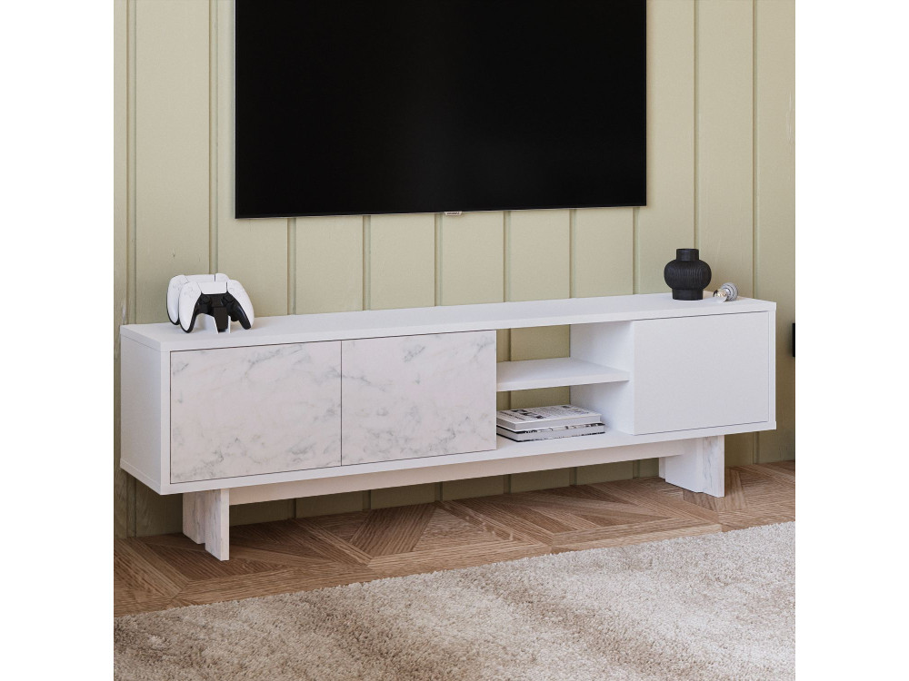 Houten TV-meubel "Ravello" - 150 x 30 x 45 cm - Wit