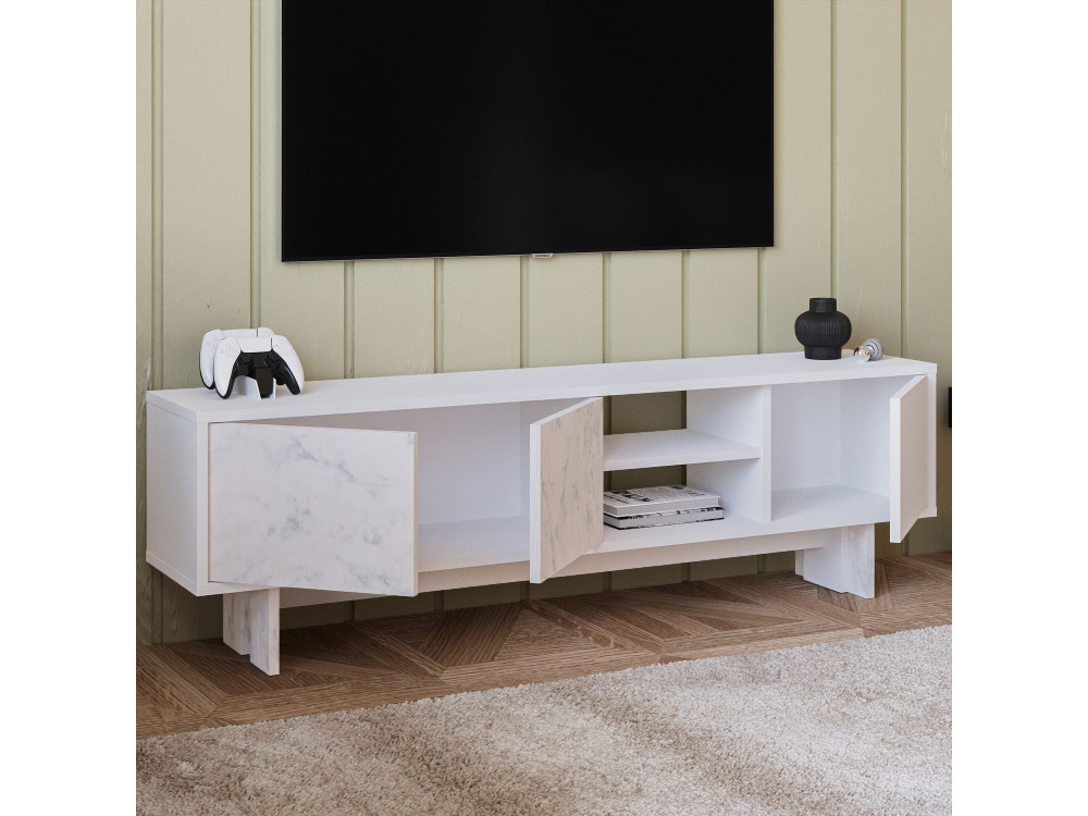 Houten TV-meubel "Ravello" - 150 x 30 x 45 cm - Wit