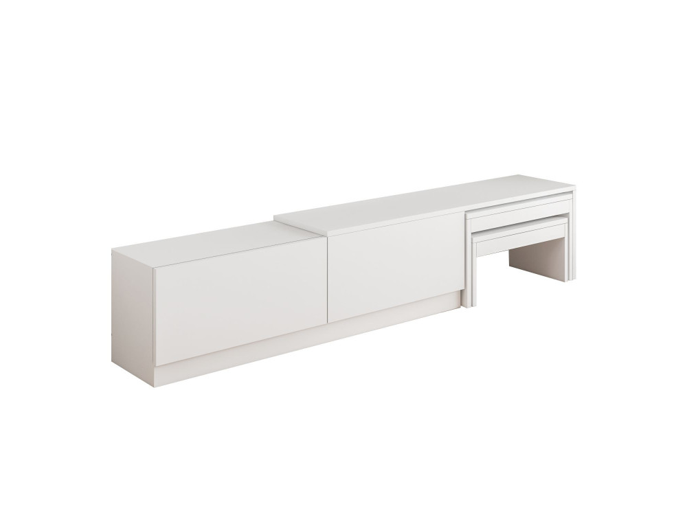 Nest" houten TV-meubel - 180 x 30 x 36 cm - Wit