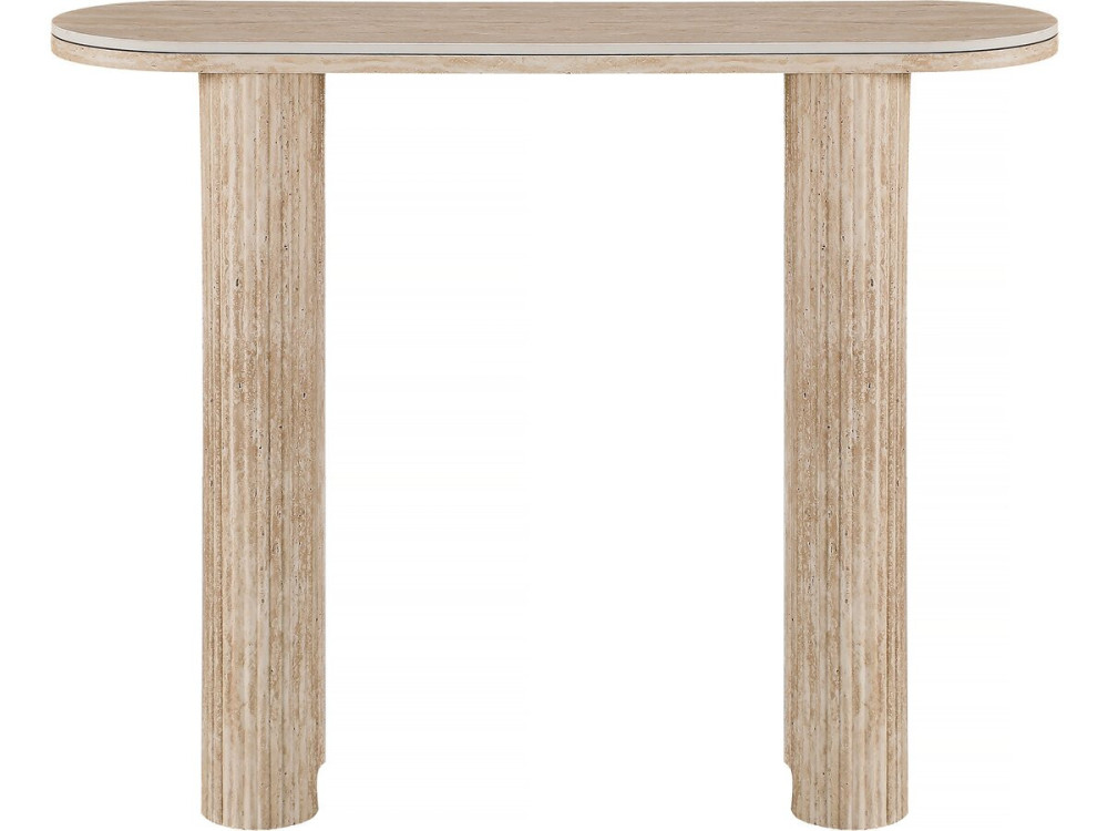 Consoletafel van keramiek travertijn "Alba" - 100 x 30 x 80 cm - Bruin