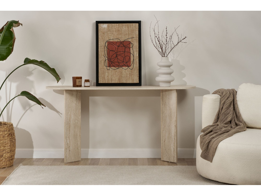 "Sira" houten dressoir - 150 x 35 x 75 cm - Travertijn