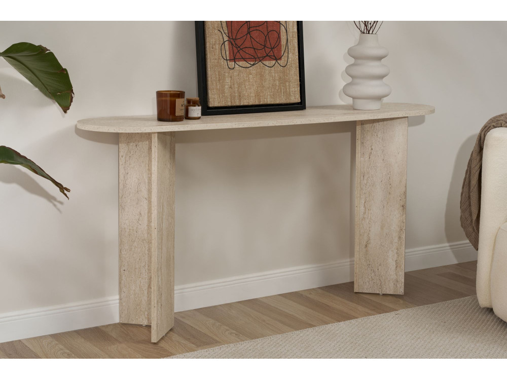 "Sira" houten dressoir - 150 x 35 x 75 cm - Travertijn