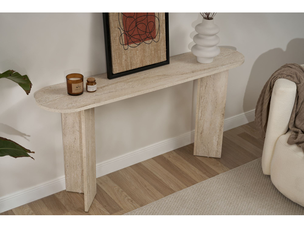 "Sira" houten dressoir - 150 x 35 x 75 cm - Travertijn