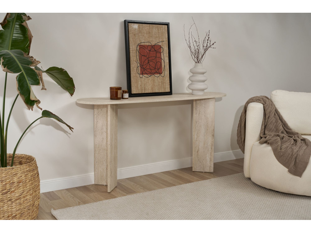 "Sira" houten dressoir - 150 x 35 x 75 cm - Travertijn