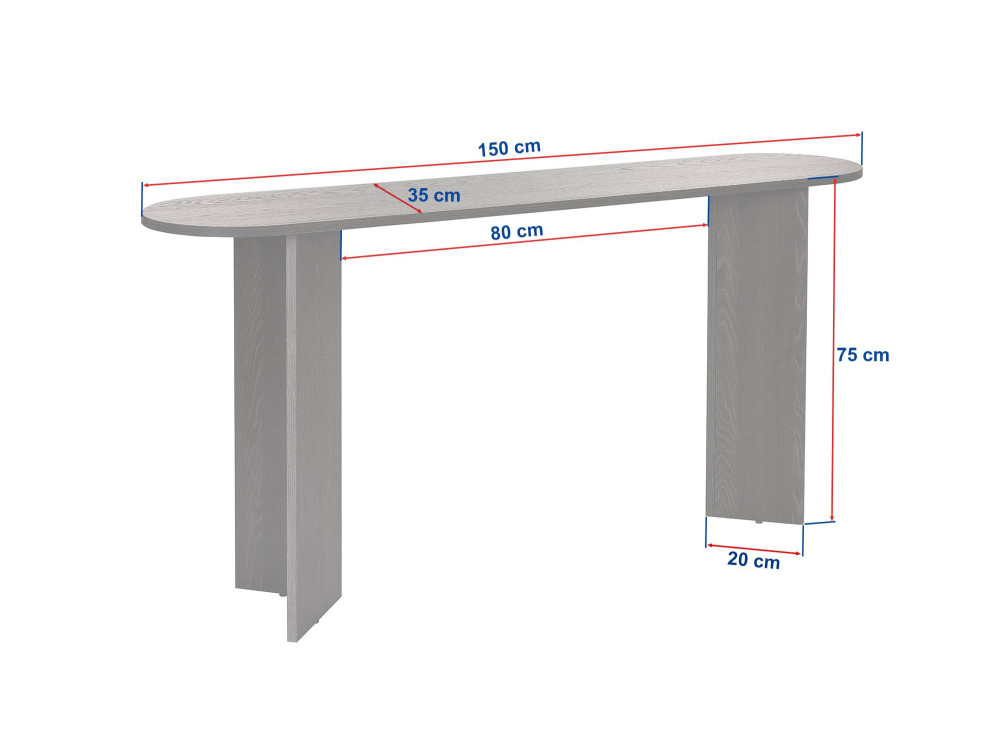 "Sira" houten dressoir - 150 x 35 x 75 cm - Eiken