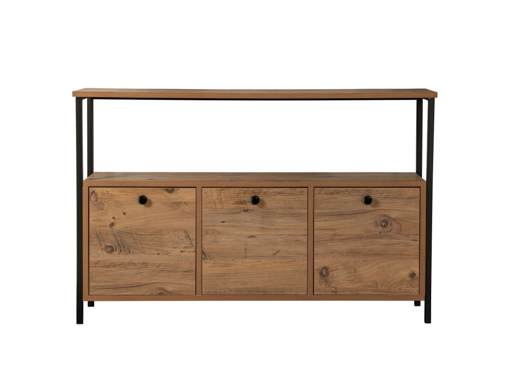 Houten console "Solace" - 120 x 29 x 77 cm - Zwart Atlantisch Grenen