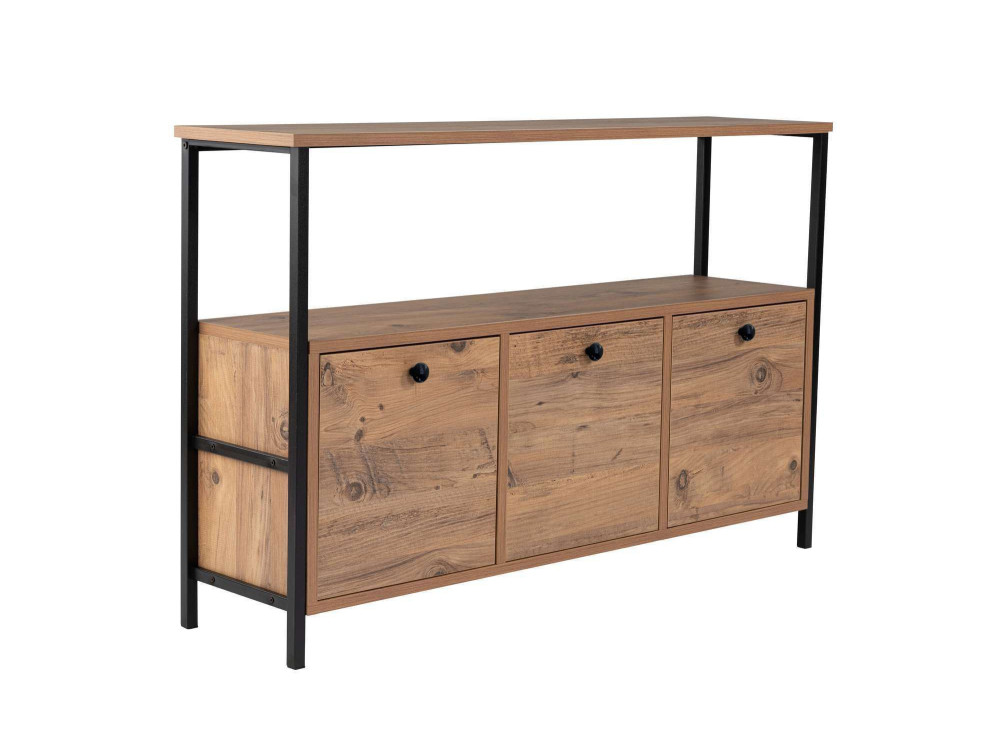 Houten console "Solace" - 120 x 29 x 77 cm - Zwart Atlantisch Grenen