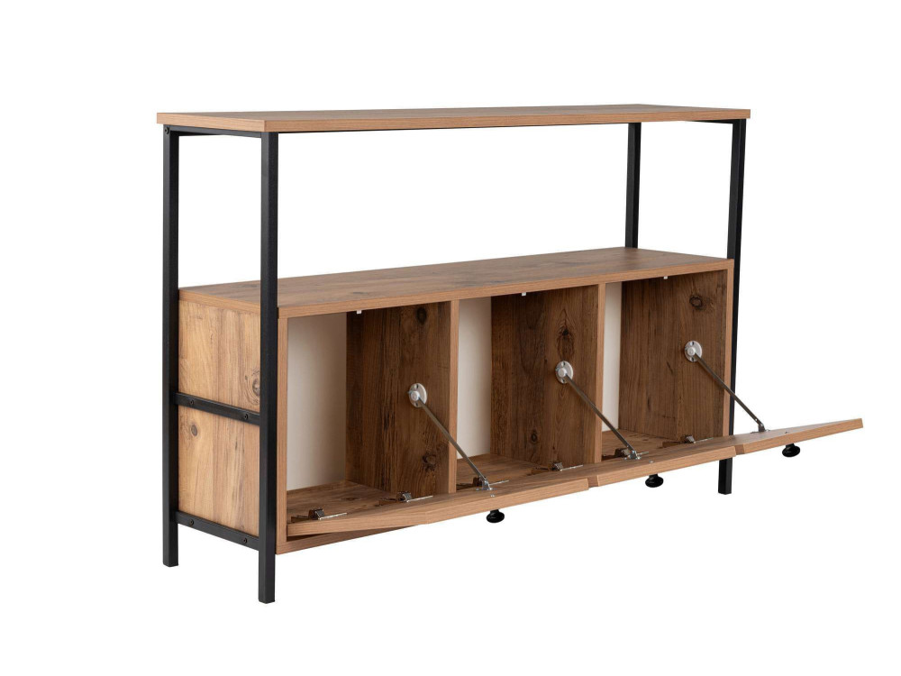 Houten console "Solace" - 120 x 29 x 77 cm - Zwart Atlantisch Grenen