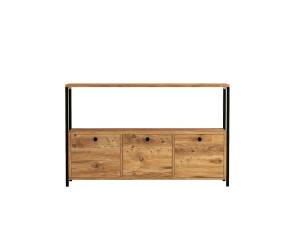 Houten dressoir "Nero" - 120 x 30 x 75 cm - Zwart Atlantisch grenen