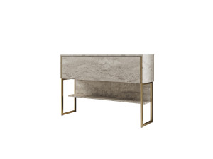 Luxe" houten console - 120 x 30 x 80 cm - Goud Travertin