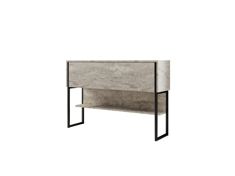 Luxe" houten console - 120 x 30 x 80 cm - Zwart Travertin