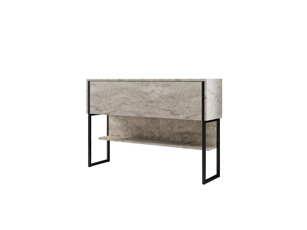 Luxe" houten console - 120 x 30 x 80 cm - Zwart Travertin