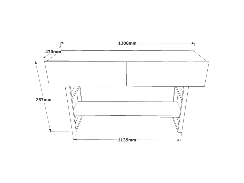 Houten console ML23" - 138 x 43 x 75 cm - Beige