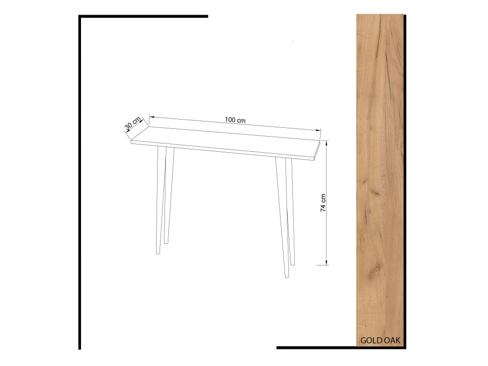 Houten console "Desidero" - 100 x 30 x 74 cm - Bruin