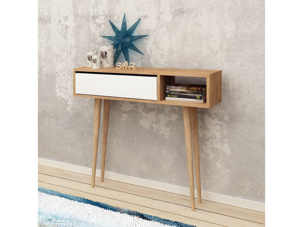 Houten console "Oseyo" - 100 x 30 x 94 cm - Bruin