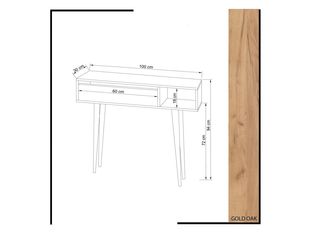 Houten console "Oseyo" - 100 x 30 x 94 cm - Bruin