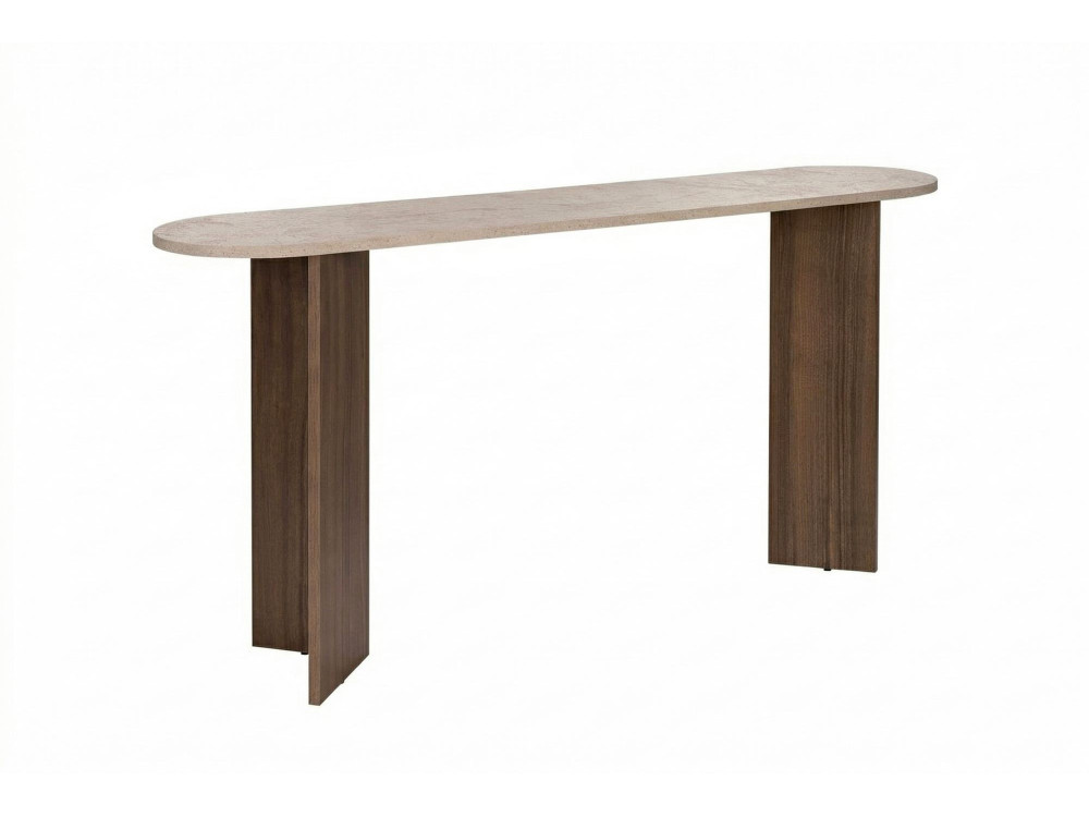 Houten console "Sira" - 150 x 35 x 75 cm - Travertin