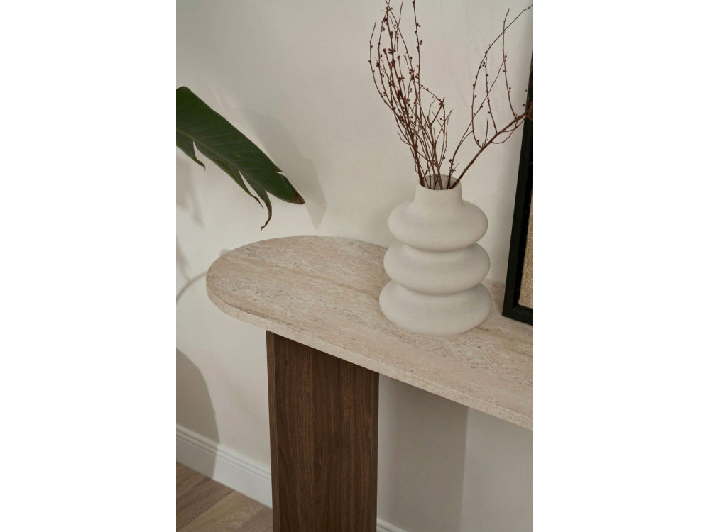 Houten console "Sira" - 150 x 35 x 75 cm - Travertin
