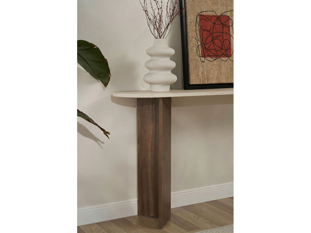 Houten console "Sira" - 150 x 35 x 75 cm - Travertin