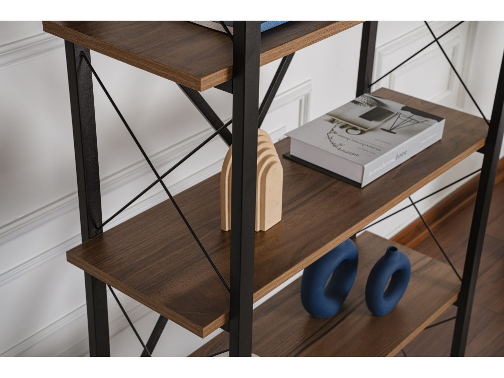 Houten boekenkast "Elysian" - 90 x 33 x 180 cm - NotenZwart