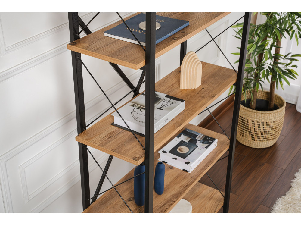 Houten boekenkast "Elysian" - 90 x 33 x 180 cm - Atlantic PineZwart