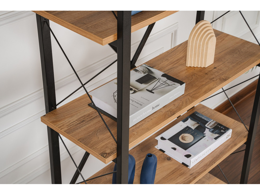 Houten boekenkast "Elysian" - 90 x 33 x 180 cm - Atlantic PineZwart