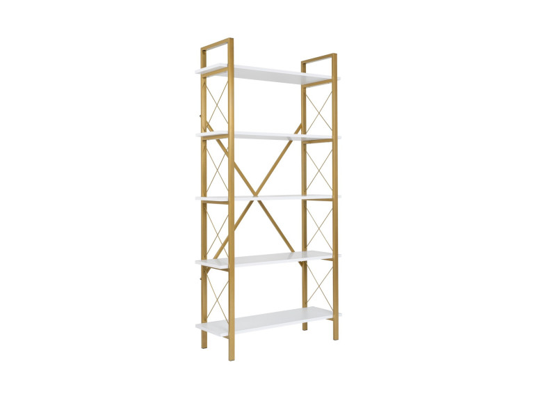 Elysian" houten boekenkast - 90 x 33 x 180 cm - Witgoud