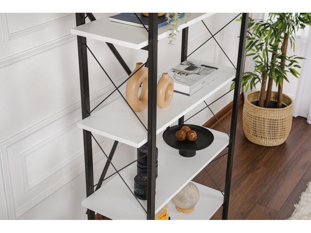 Houten boekenkast "Elysian" - 90 x 33 x 180 cm - WitZwart