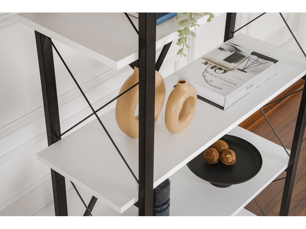 Houten boekenkast "Elysian" - 90 x 33 x 180 cm - WitZwart