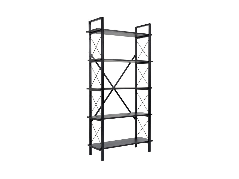 Houten boekenkast "Elysian" - 90 x 33 x 180 cm - Zwart HoutZwart Hout
