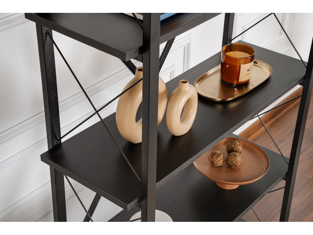 Houten boekenkast "Elysian" - 90 x 33 x 180 cm - Zwart HoutZwart Hout