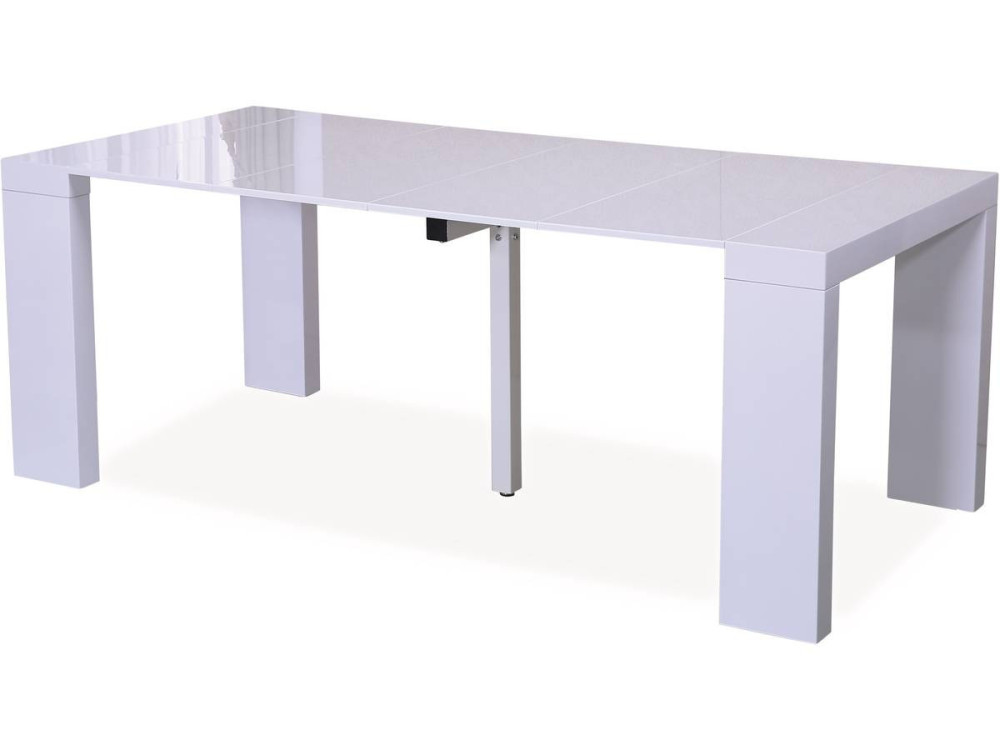 Eettafel uitschuifbaar keukentafel tafel "Dina" - 200/40 x 94 x 75 cm - Wit gelakt