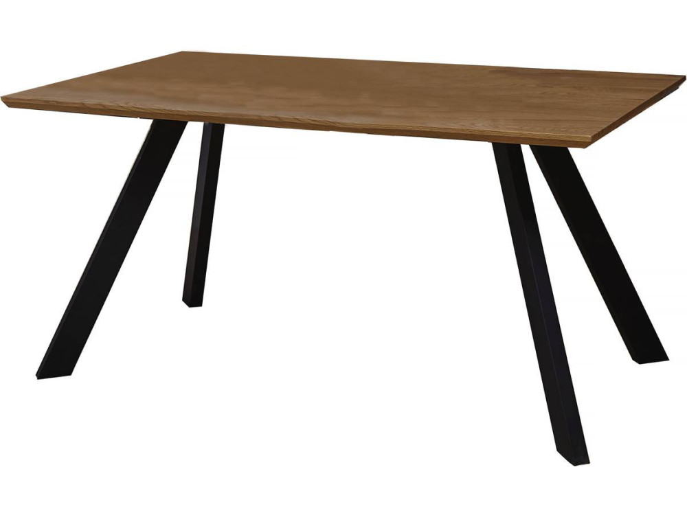 Eettafel keukentafel tafel "Manhattan" Eiken / Zwart - 160 x 90 x 75,5 cm